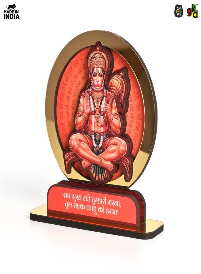 Gift Kya De Engineered Wood Shri Hanuman Ji Idol | Bajrangbali Murti for Home Mandir & Office | Sankat Mochan Pavanputra Hanuman Statue for Puja, Hanuman Jayanti, 14 x 5 Cm, Orange Red - Image 2